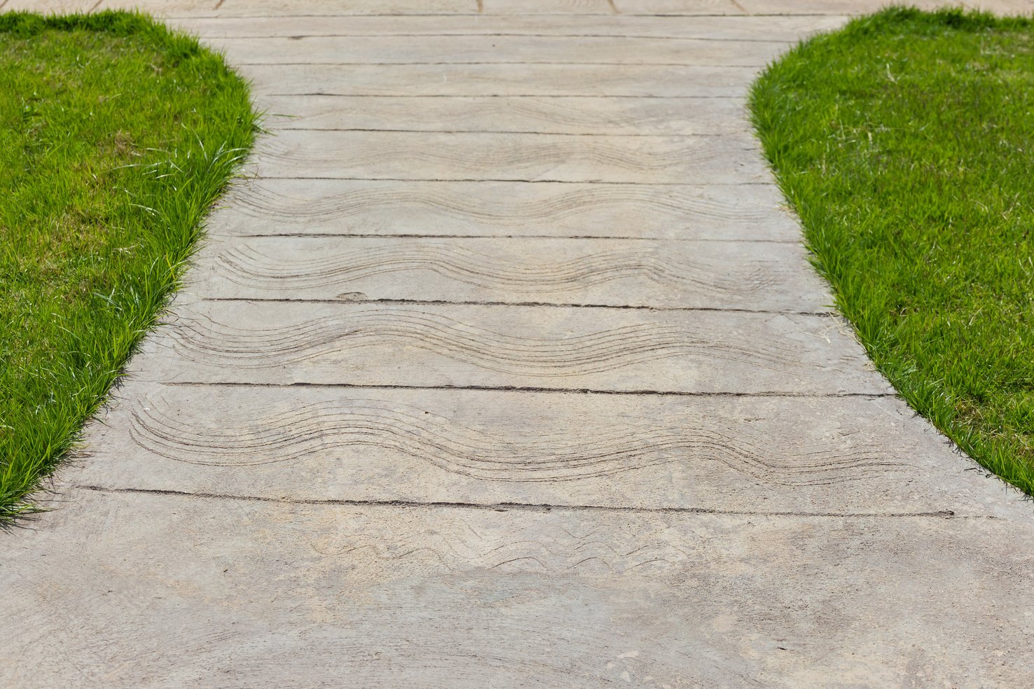 Concrete walkway and grass